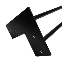 Zwarte massieve 3-punt hairpin tafelpoot 120 cm