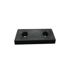 Glijder zwart rechthoek 4 bij 2 cm en hoogte 0,8 cm  van massief kunststof - 8 stuks