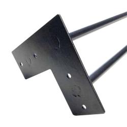 Raw steel massieve 3-punt hairpin tafelpoot 30 cm