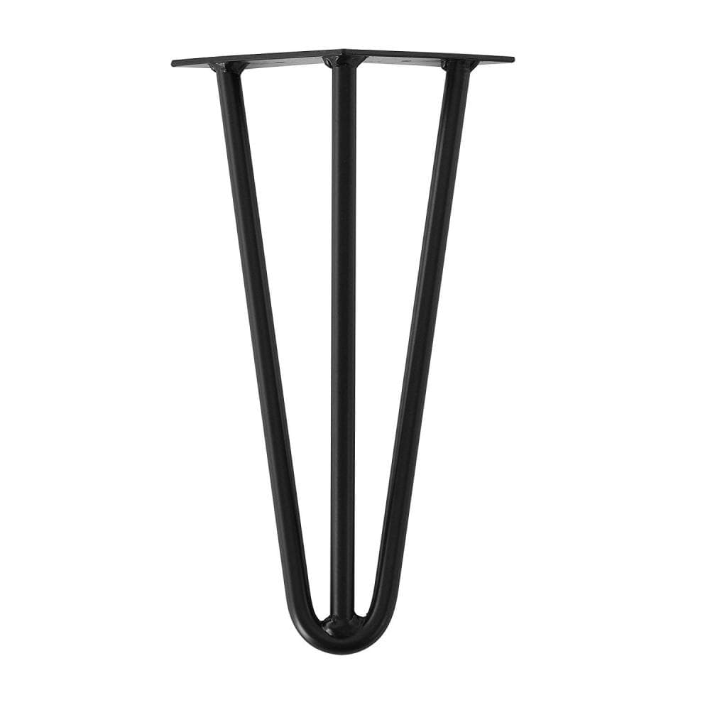 Zwarte massieve 3-punt hairpin tafelpoot 30 cm