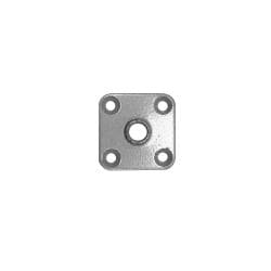 Massief stalen bevestigingsplaat grijs vierkant 4,8 bij 4,8 cm en hoogte 0,4 cm  (M10)  - 4 stuks