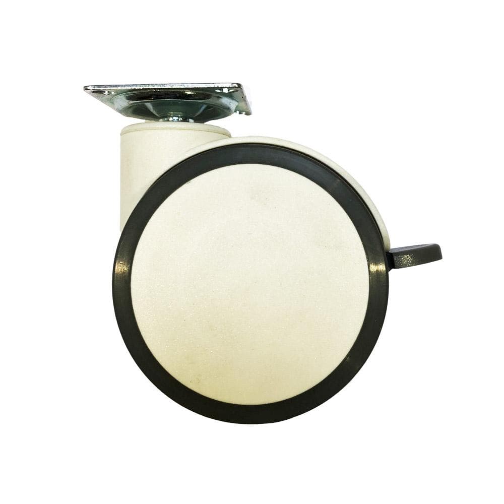 Meubelwiel wit rond Ø 10 cm en hoogte 12,5 cm van massief kunststof Meubelwiel wit rond Ø 10 cm en hoogte 12,5 cm van massief kunststof