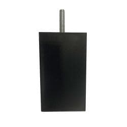 Meubelpoot zwart vierkant 6 bij 6 cm en hoogte 10 cm  van kunststof (M8)