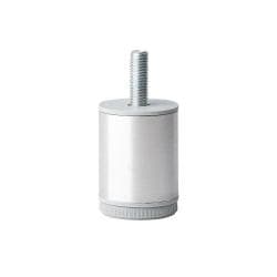 Stalen meubelpoot rvs look rond ø 4 cm en hoogte 6 cm  (M10)