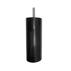 Meubelpoot zwart rond Ø 4 cm en hoogte 12 cm  van kunststof (M8)