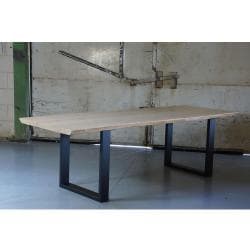 Stalen U tafelpoot 76 bij 10 cm en hoogte 72 cm zwart (4 x 10 cm)