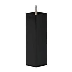 Zwarte vierkanten stalen meubelpoot 18 cm (M8)