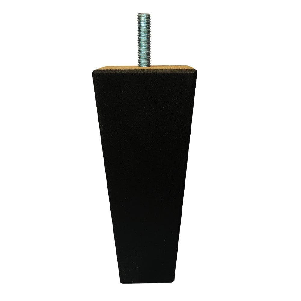 Meubelpoot zwart taps 5,5 bij 5,5 cm en hoogte 13 cm van massief hout (M10) Meubelpoot zwart taps 5,5 bij 5,5 cm en hoogte 13 cm van massief hout (M10)
