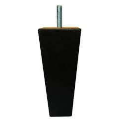 Meubelpoot zwart taps 5,5 bij 5,5 cm en hoogte 13 cm  van massief hout (M10) 