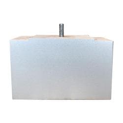 Meubelpoot grijs rechthoek 15 bij 7 cm en hoogte 11 cm  van massief hout (M8)