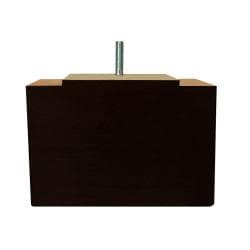 Meubelpoot zwart rechthoek 15 bij 7 cm en hoogte 11 cm  van massief hout (M8) 