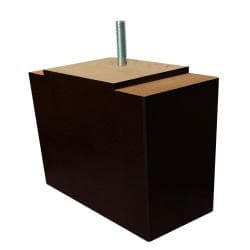Meubelpoot zwart rechthoek 15 bij 7 cm en hoogte 11 cm  van massief hout (M8) 