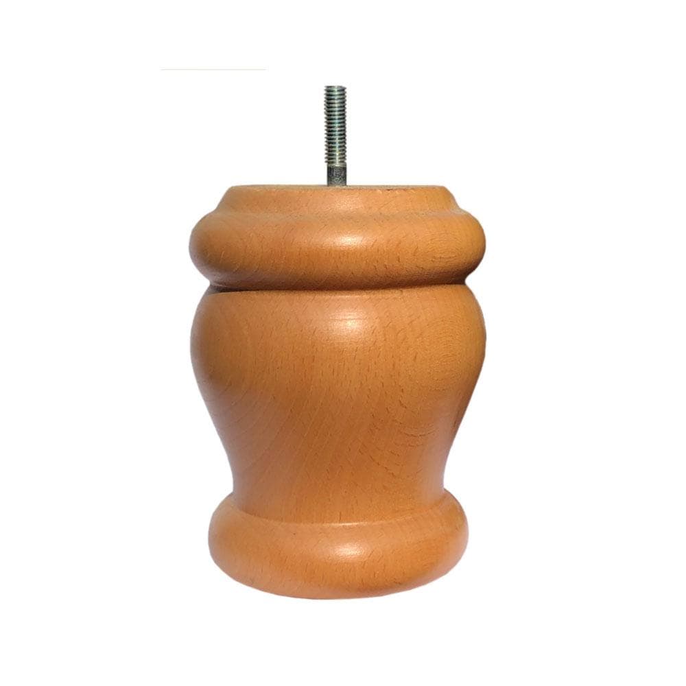 Ronde blanke houten meubelpoot 12 cm (M8)