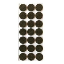 Bruine viltschijf rond diameter 3 cm (21 stuks)