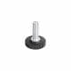 Stelvoet zwart rond Ø 3 cm en hoogte 1 cm  van kunststof (M10)