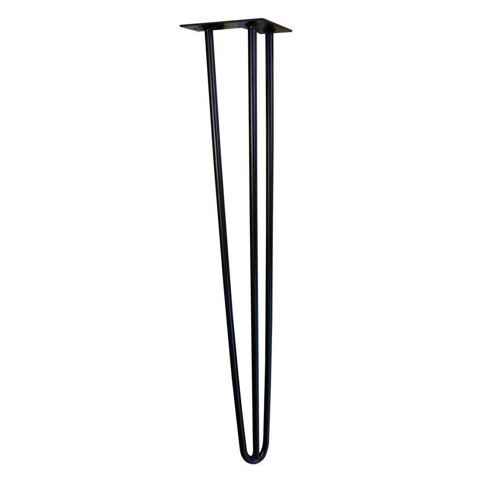 Dagaanbieding - Zwarte massieve 3-punt hairpin tafelpoot 72 cm (set van 4 stuks) dagelijkse koopjes