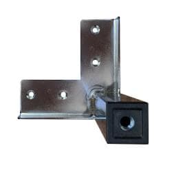 Stalen meubelpoot chroom hoek 3 bij 3 cm en hoogte 13 cm  (3 x 3 cm)
