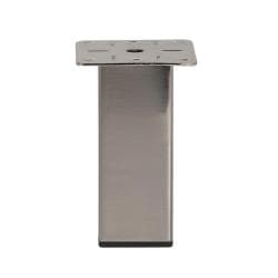 Stalen meubelpoot rvs look vierkant 5 bij 5 cm en hoogte 15 cm 