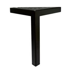 Stalen meubelpoot zwart hoek 13,5 bij 13,5 cm en hoogte 18 cm  (2 x 2 cm)