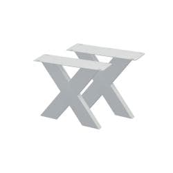 Stalen X bankpoten 36 bij 4 cm en hoogte 40 cm wit (4 x 10 cm) - 2 stuks