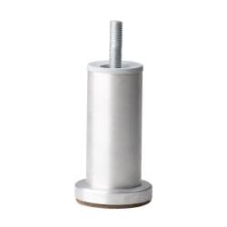 Stalen meubelpoot aluminium rond ø 4,2 cm en hoogte 10 cm  (M10) 