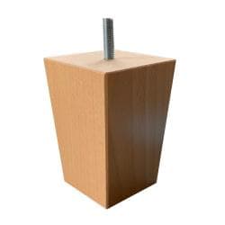 Meubelpoot  vierkant 7 bij 7 cm en hoogte 10 cm  van massief hout (M8) 