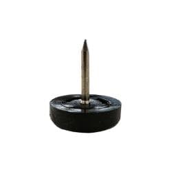 Glijder zwart rond Ø 2 cm en hoogte 0,6 cm  van kunststof - 20 stuks
