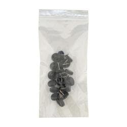 Glijder zwart rond Ø 2 cm en hoogte 0,6 cm  van kunststof - 20 stuks