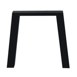Stalen tafelpoot zwart trapezium 80 bij 10 cm en hoogte 72 cm  (10 x 10 cm)