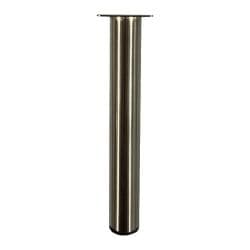 Stalen meubelpoot rvs look rond ø 3,2 cm en hoogte 30 cm 
