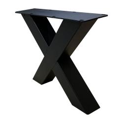 Set zwarte X tafelpoten 40 cm met stelvoeten (koker 8 x 8)