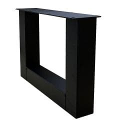 Stalen U tafelpoot zwart 55 bij 8 cm en hoogte 40 cm  (8 x 8 cm) - 2 stuks