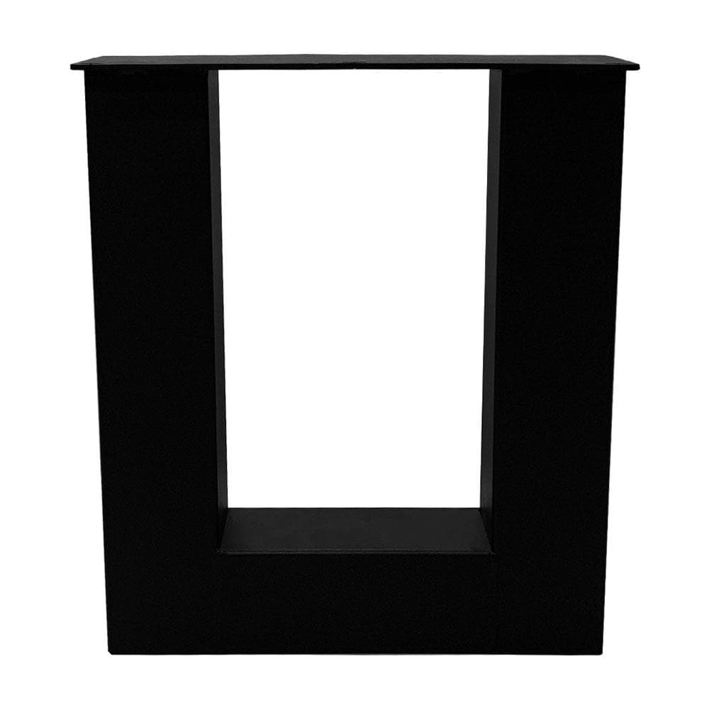 Stalen U tafelpoot zwart 38 bij 8 cm en hoogte 43 cm (8 x 8 cm) - 2 stuks Stalen U tafelpoot zwart 38 bij 8 cm en hoogte 43 cm (8 x 8 cm) - 2 stuks