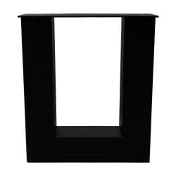 Stalen U tafelpoot zwart 38 bij 8 cm en hoogte 43 cm  (8 x 8 cm) - 2 stuks
