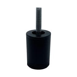 Stalen meubelpoot zwart rond ø 4 cm en hoogte 6 cm  (M10)