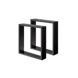 Stalen U tafelpoot zwart 36 bij 8 cm en hoogte 40 cm  (2 x 8 cm) - 2 stuks