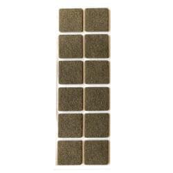 Bruine viltschijf vierkant 4 cm (12 stuks)