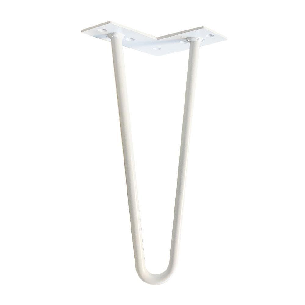 Massief witte hairpin tafelpoot 30 cm