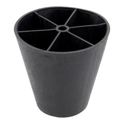 Meubelpoot zwart conisch 7,5 bij 7,5 cm en hoogte 6,5 cm  van kunststof