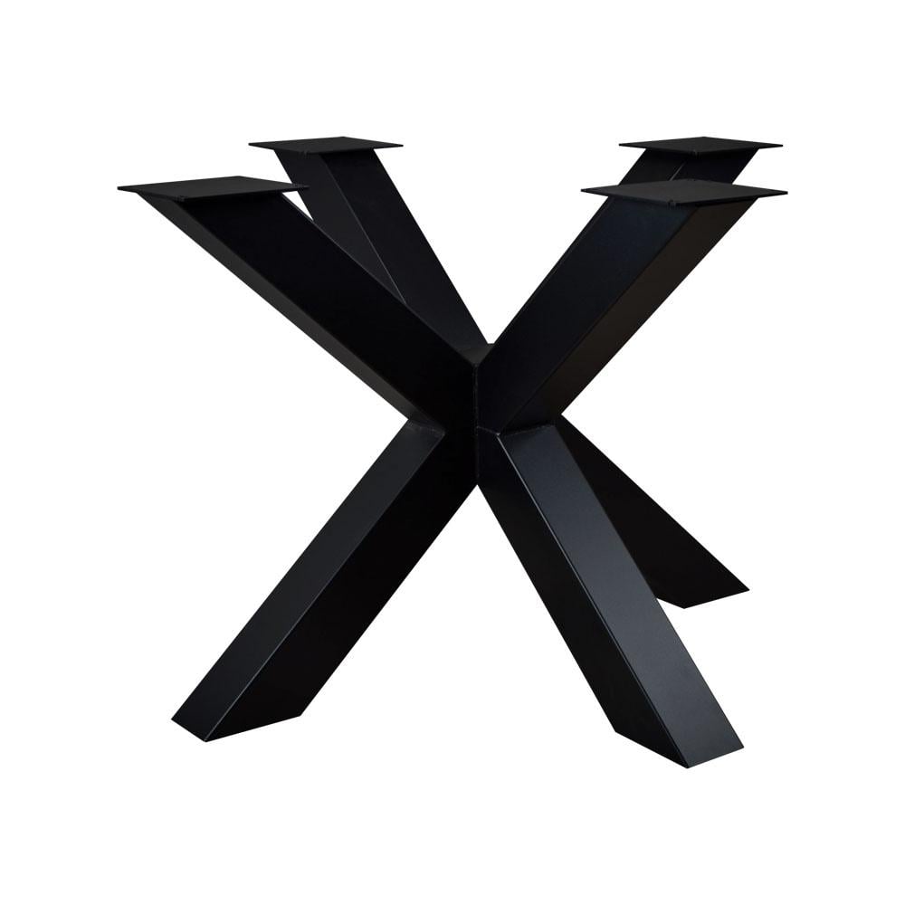 Zwarte vierkanten stalen matrix tafelpoot hoogte 72 cm en breedte diepte 100 cm (koker 10 x 10)