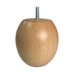 Meubelpoot  rond Ø 10 cm en hoogte 10 cm  van massief hout (M8) 