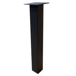 Stalen rechte tafelpoot zwart vierkant 10 bij 10 cm en hoogte 90 cm  (10 x 10 cm)