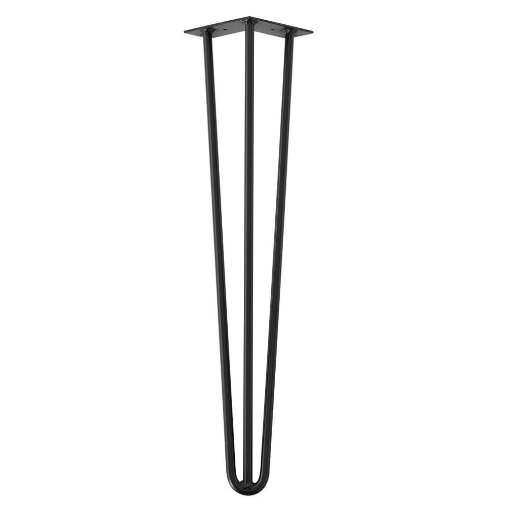 Zwarte massieve 3-punt hairpin tafelpoot 55 cm