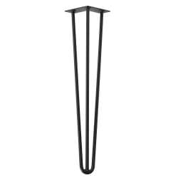 Zwarte massieve 3-punt hairpin tafelpoot 55 cm