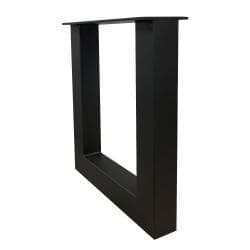 Stalen U tafelpoot zwart 36 bij 4 cm en hoogte 42 cm  (6 x 6 cm) - 2 stuks