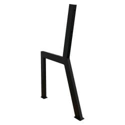 Stalen bankpoot zwart voor buiten H vorm 2,5 bij 51,5 cm en hoogte 76 cm  (2,5 x 5 cm)