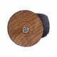 Meubelpoot zwart met wiel rond Ø 5 cm en hoogte 12,5 cm van massief hout (M8)
