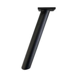 Stalen schuine meubelpoot zwart rond ø 3 cm en hoogte 22 cm