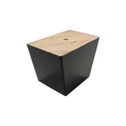 Meubelpoot zwart vierkant 7 bij 4,5 cm en hoogte 5 cm  van massief hout