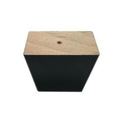 Meubelpoot zwart vierkant 7 bij 4,5 cm en hoogte 5 cm  van massief hout